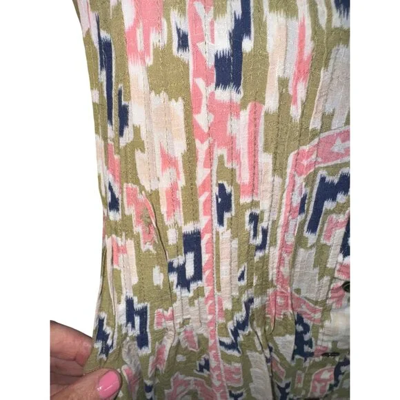 Maeve Anthropologie Floral Soana Ikat Pleated Blouse Top Sleeveless Top Sz 6 - Picture 11 of 11